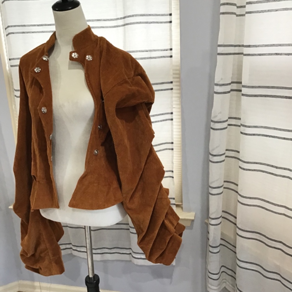 A.W.A.K.E Mode Women Size 36 Octopus Rust Corduroy Jacket Cotton Button Front - Picture 3 of 14